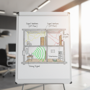 Wifi signal dropping illustration