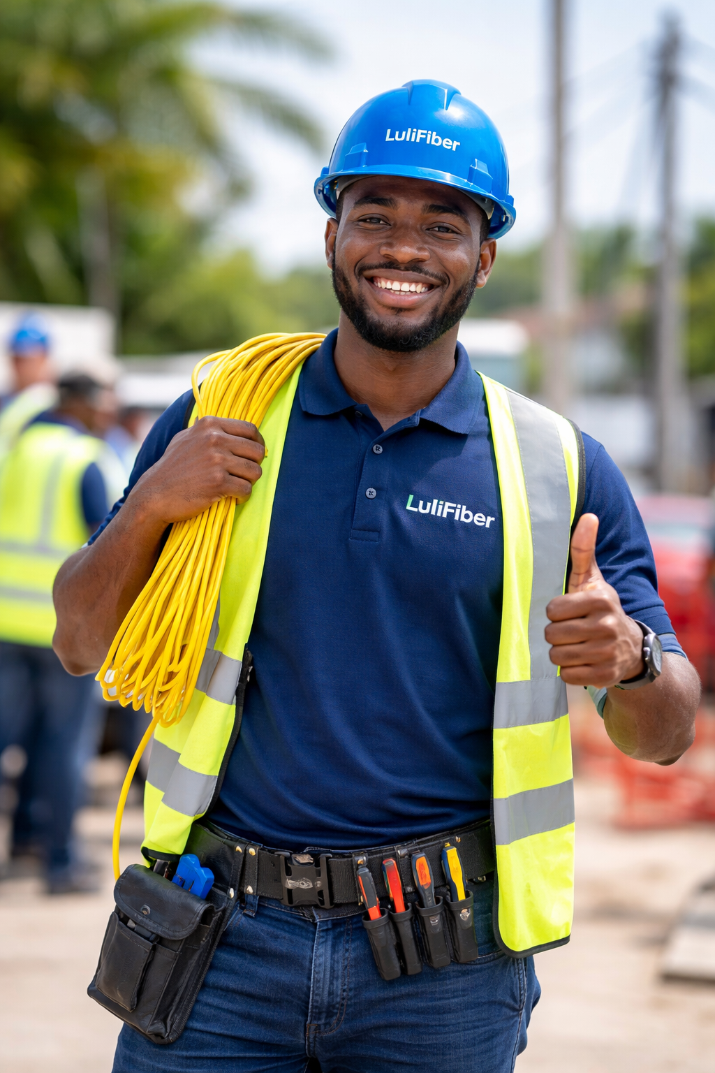 LuliFiber technician ready for work